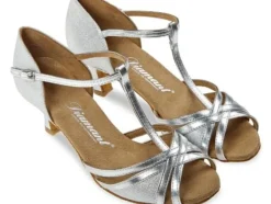 Dame Dansebutikken Salsasko Damer|Latinsko Damer-Flot sølv dansesko til tango/salsa/latin med 5 cm hæl