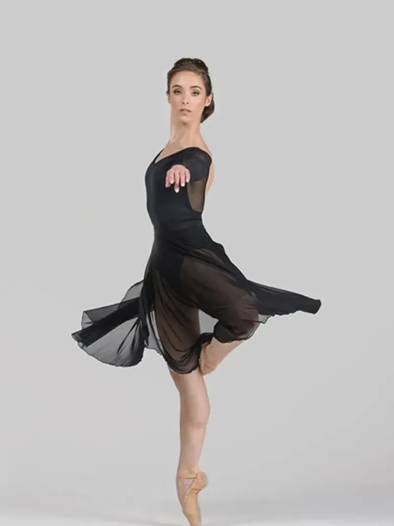 Dame Dansebutikken Ballet Underdele Damer-Flot sort langt balletskørt fra BalletRosa