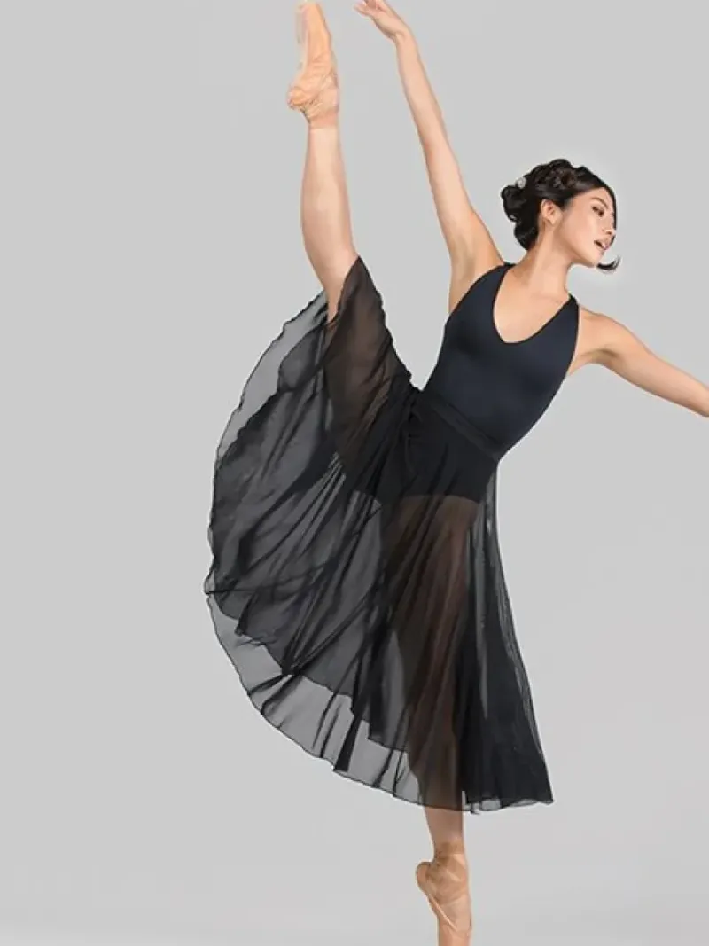 Dame Dansebutikken Ballet Underdele Damer-Flot sort langt balletskørt fra BalletRosa