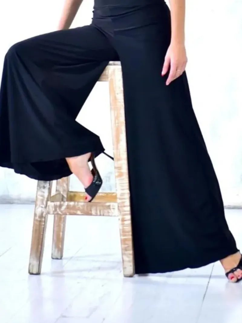 Dame Dansebutikken Danseunderdele Damer-Flotte sorte bukser med vidde - Danceeverywear