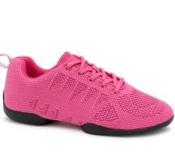 Dame Dansebutikken Salsasko Damer|Swingsko Damer-Fuschia farvet dansesneaker i åndbar strik til damer - Suny