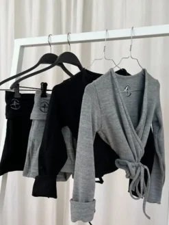 Dame Dansebutikken Ballet Strik Damer|Ballet Underdele Damer-Grå strik shorts til teen og damer Wear Moi