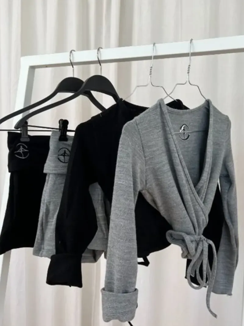 Dame Dansebutikken Ballet Strik Damer|Ballet Underdele Damer-Grå strik shorts til teen og damer Wear Moi