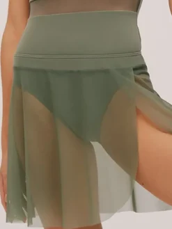 Dame Dansebutikken Ballet Underdele Damer-Grishko olivengrønt pull on faux wrap skørt