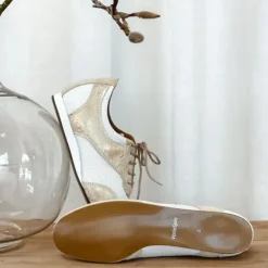 Dame Dansebutikken Swingsko Damer|Linedance Sko Damer-Guld dansesneakers vario pro med fuld sål