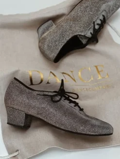 Dansebutikken Dansetasker-Hør rygsæk/mulepose med guld DANCE skrift