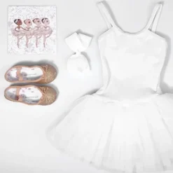 Børn Dansebutikken Balletkjole Piger-Hvid tutudragt Seré med 4 lag tyl