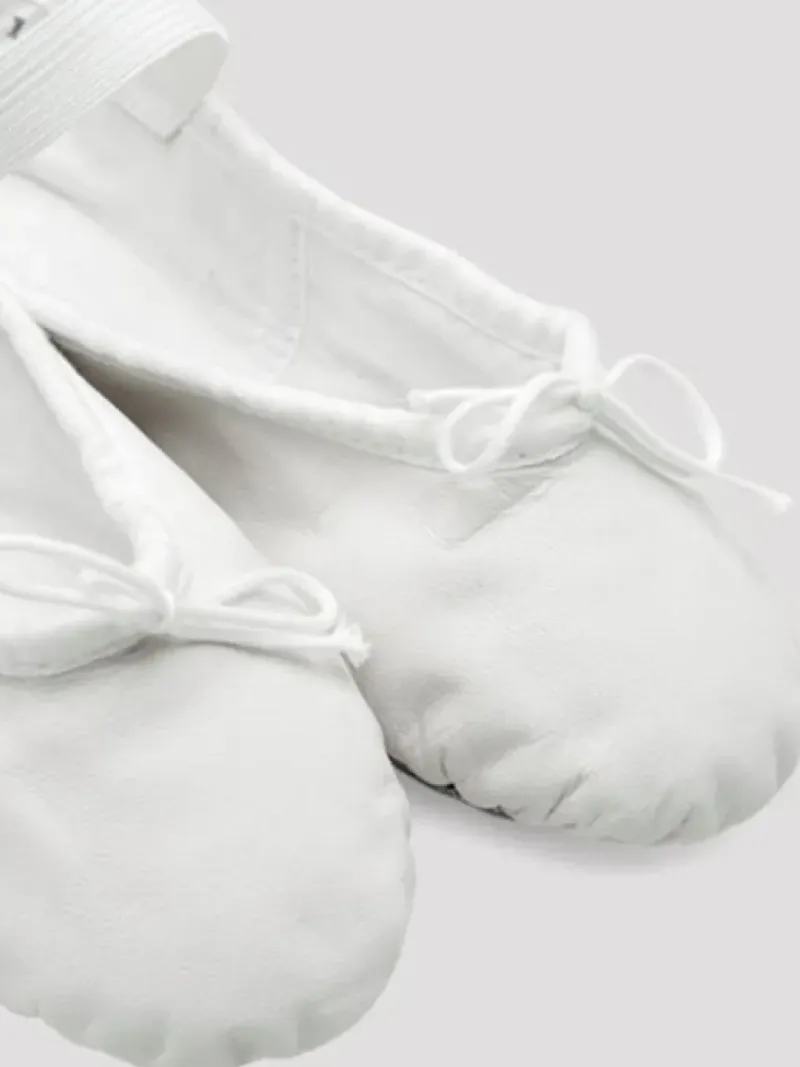 Dansebutikken Balletsko Bløde-Hvide bløde balletsko i skind med fuldsål Bloch
