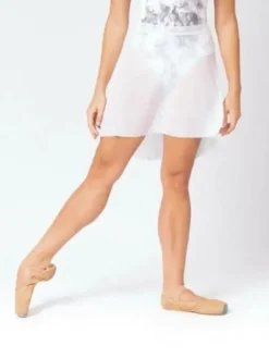 Dame Dansebutikken Skørter Til Skøjteløb|Ballet Underdele Damer-Hvidt pull on mesh skørt fra Mara Dancewear