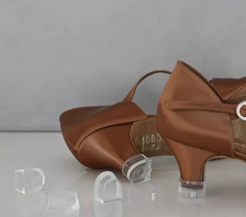 Dame Dansebutikken Pige Dansesko|Salsasko Damer-International dansesko Natasha dark tan satin junior