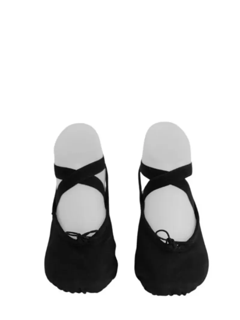 Dansebutikken Balletsko Bløde-Kanvas sort softballetsko/springsko Wear Moi