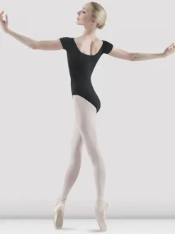 Dame Dansebutikken Dragter Damer|Balletdragter Damer-Kortærmet dragt fra Bloch i sort