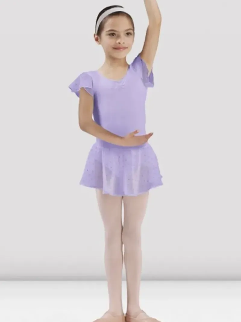 Børn Dansebutikken Gymnastikkjole Piger|Ballet Underdele Børn-Lyselilla chiffon skørt med palietter til piger Bloch