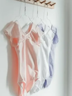Børn Dansebutikken Balletdragter Børn-Lyselilla dragt med chiffon ærme med palietter Bloch
