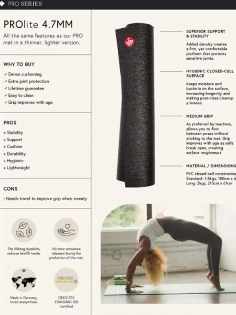 Dansebutikken Måtter Til Yoga-Manduka sandfarvet PROlite måtte til yoga