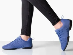 Dame Dansebutikken Salsasko Damer|Swingsko Damer-Mellem blå dansesneaker i åndbar strik til damer - Suny