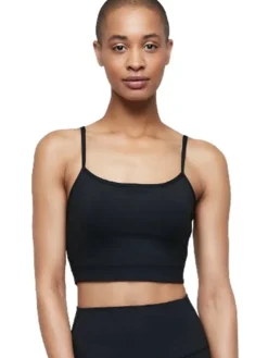 Dansebutikken Pilates Overdele|Yogatoppe-Moonchild sort blød top med puder lunar luxe