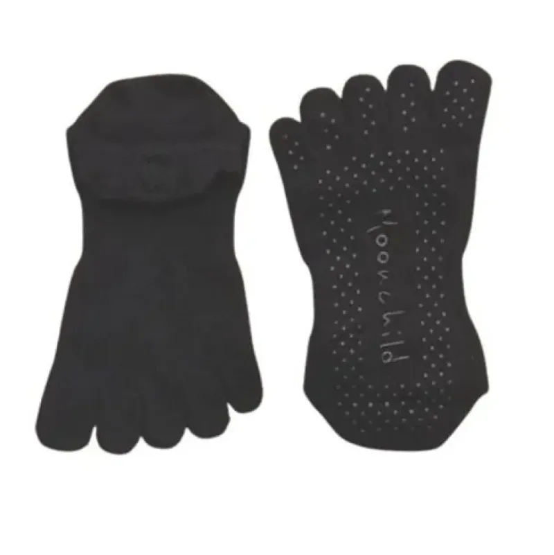 Dansebutikken Andet Til Yoga-Moonchild sorte toe socks til yoga