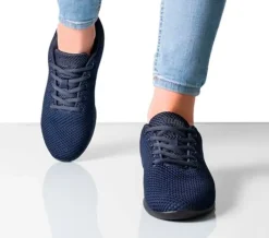Dame Dansebutikken Salsasko Damer|Swingsko Damer-Mørkeblå sneaker åndbar strik til damer - Suny