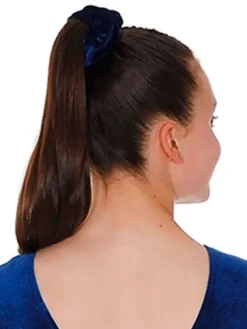 Dansebutikken Gymnastik Hårtilbehør|Hår Accessories-Mørkeblå velour hårelastik