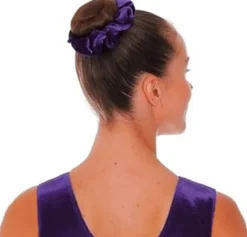 Dansebutikken Gymnastik Hårtilbehør|Hår Accessories-Mørkelilla velour hårelastik
