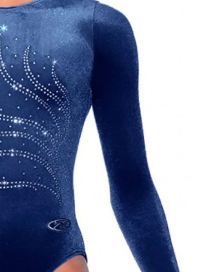 Dansebutikken Dragter Piger-Navy velour gymnastikdragt piger The zone