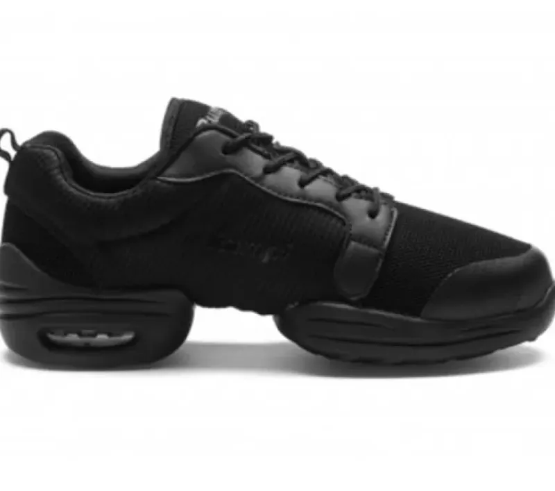 Dame Dansebutikken Salsasko Damer|Swingsko Damer-PEBBLE Rumpf dansesneaker sort mesh