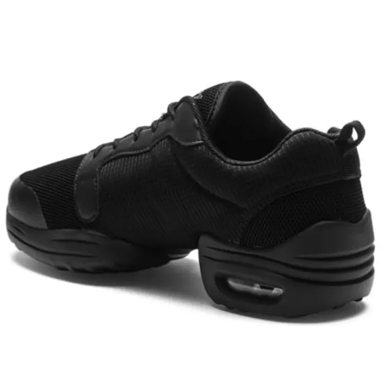 Dame Dansebutikken Salsasko Damer|Swingsko Damer-PEBBLE Rumpf dansesneaker sort mesh