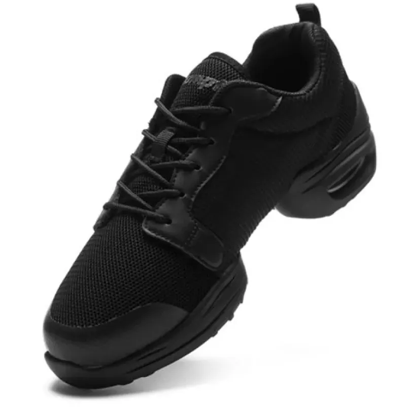 Dame Dansebutikken Salsasko Damer|Swingsko Damer-PEBBLE Rumpf dansesneaker sort mesh