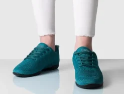 Dame Dansebutikken Salsasko Damer|Swingsko Damer-Petrol farvet dansesneaker i åndbar strik til damer - Suny