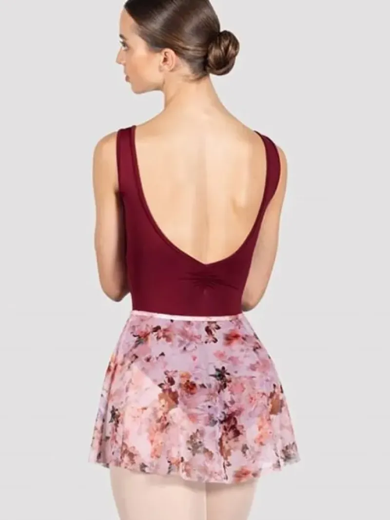 Dame Dansebutikken Underdele Damer|Ballet Underdele Damer-Pull on skørt med smukt rødlig print af blomster fra Bloch