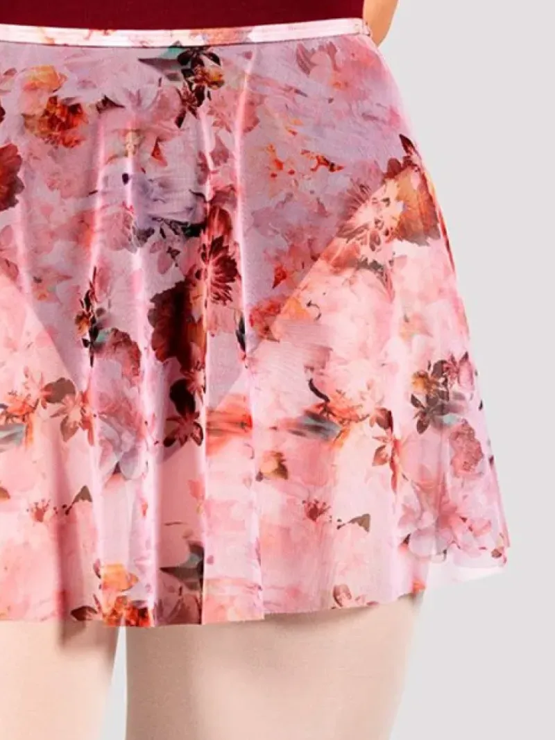 Dame Dansebutikken Underdele Damer|Ballet Underdele Damer-Pull on skørt med smukt rødlig print af blomster fra Bloch