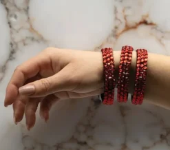 Dansebutikken Smykker Til Dans-Røde rhinsten armbånd