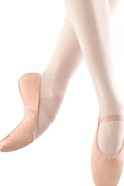 Dansebutikken Balletsko Bløde-Rosa balletsko/springsko i skind m.fuldsål Bloch