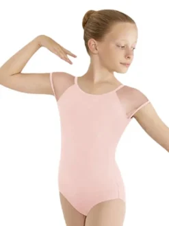 Børn Dansebutikken Balletdragter Børn-Rosa dragt til piger m.lille chiffon ærme Bloch