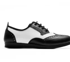 Dame Dansebutikken Sneakers Herrer|Linedance Sko Herrer-Rumpf sammy sneaker fuldsål i sort hvid skind