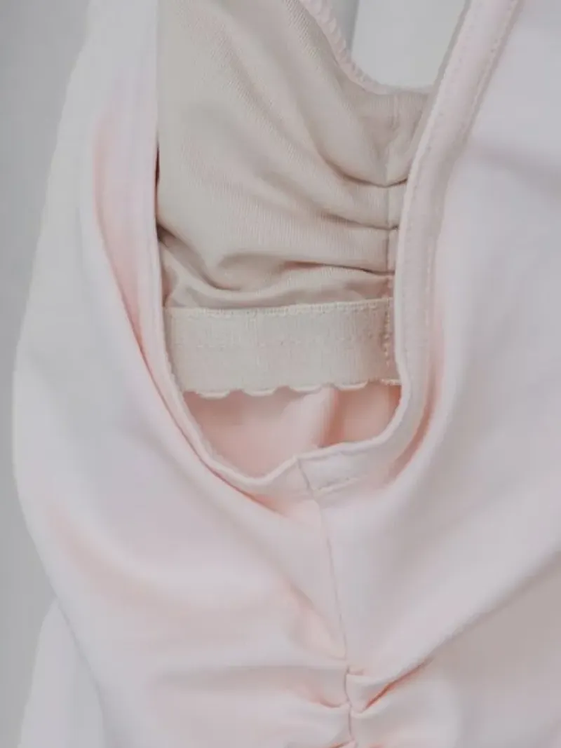 Dame Dansebutikken Dragter Damer|Balletdragter Damer-Seré rosa dragt m. rynkedetaljer og justerbare stropper