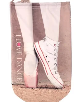 Dansebutikken Andet Til Ballet|Balletsko Tilbehør-Sko pose til balletsko med tåsko og sneakers print