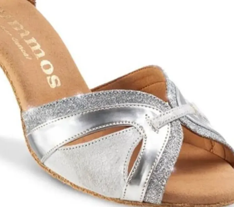 Dame Dansebutikken Brudesko|Salsasko Damer-Sølv dansesko 5 cm hæl Rummos