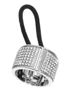 Dansebutikken Rhinsten/smykker|Hår Accessories-Sølv rhinsten hårtårn med elastik