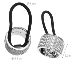 Dansebutikken Rhinsten/smykker|Hår Accessories-Sølv rhinsten hårtårn med elastik