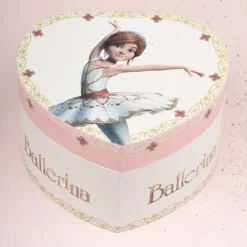 Børn Dansebutikken Balletting Børn-Smykkeskrin i hjerteform med Ballerina og musik