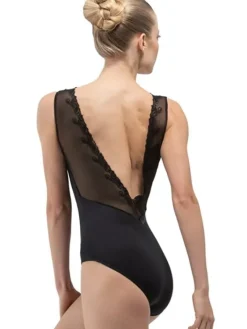 Dame Dansebutikken Balletdragter Damer-Sort balletdragt m. mesh og broderi Ballet Rosa