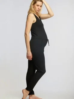 Dame Dansebutikken Pilates Heldragter|Heldragter Til Yoga-Sort løs heldragt med bredde stropper