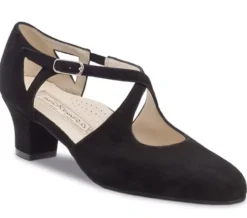 Dame Dansebutikken Tangosko Damer|Social Dansesko-Sort ruskind dansesko med 4,5 cm hæl Werner Kern - Gala