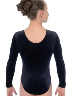 Dansebutikken Dragter Piger-Sort velour gymnastikdragt piger The zone