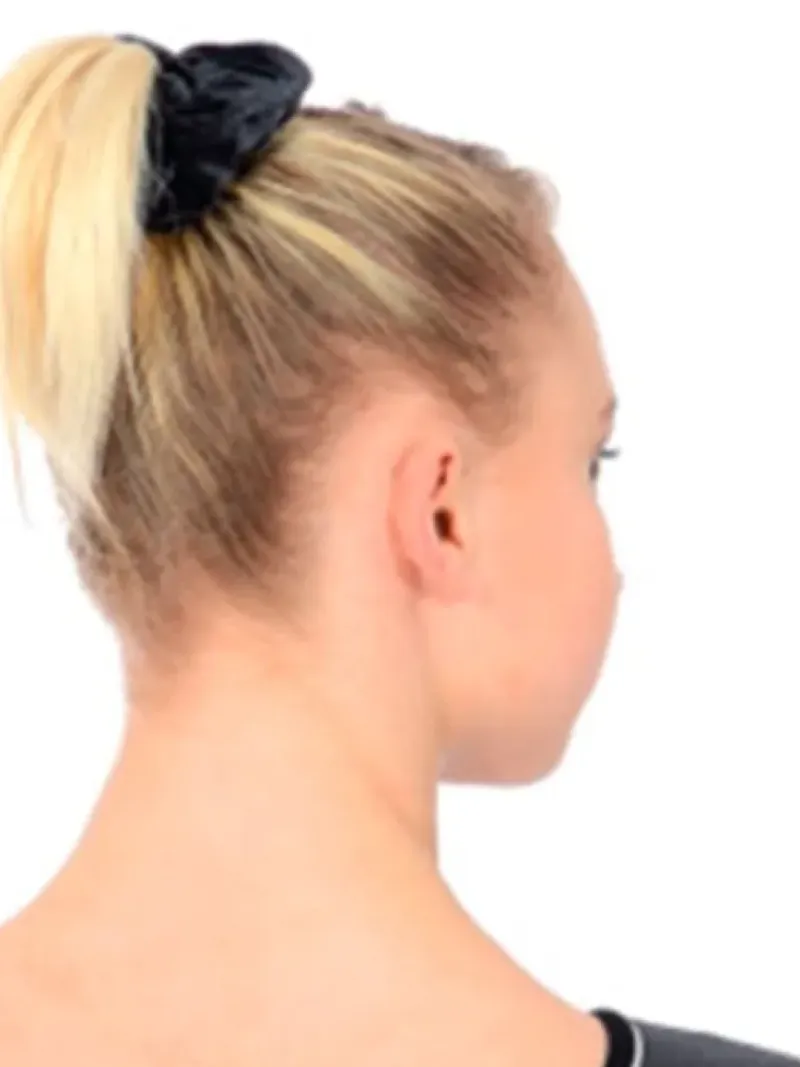 Dansebutikken Gymnastik Hårtilbehør|Hår Accessories-Sort velour hårelastik