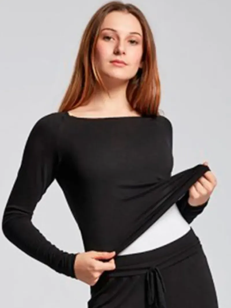 Dansebutikken Pilates Overdele|Yogabluser-Temps danse sort bambus yogabluse
