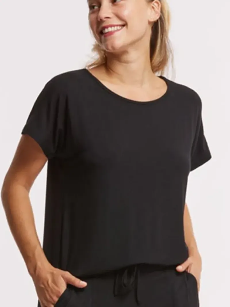 Dansebutikken Pilates Overdele|Yogabluser-Temps danse sort bambus yogabluse