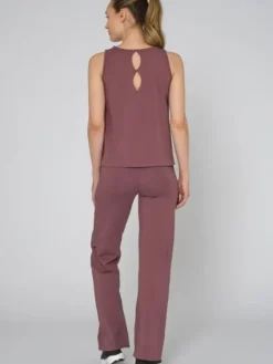 Dansebutikken Pilates Overdele|Yogabluser-Tempsdanse smuk dæmpet rødbrun tanktop til damer